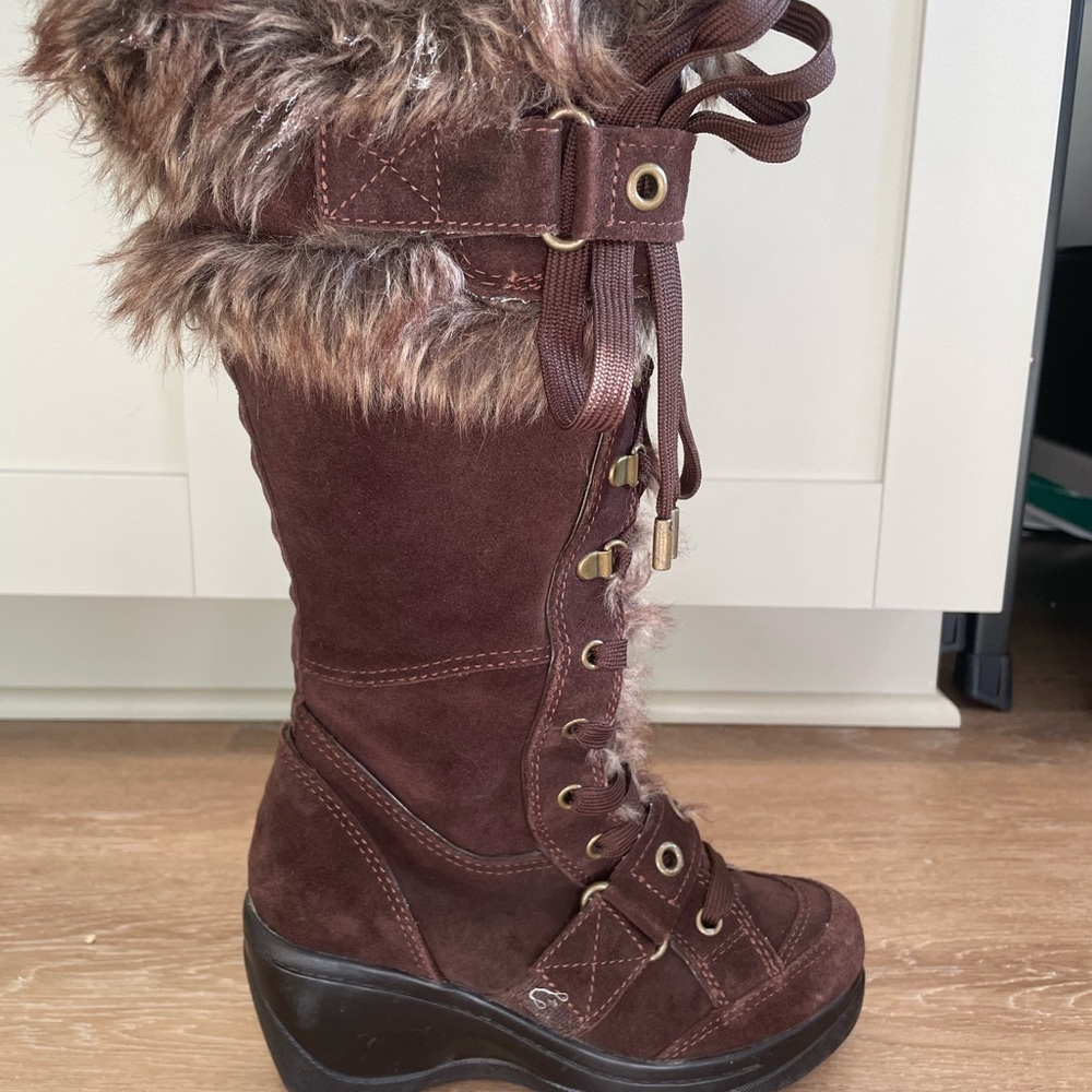 Aldo Dark Brown Fur-Trimmed Winter Boots - Picture 4 of 4
